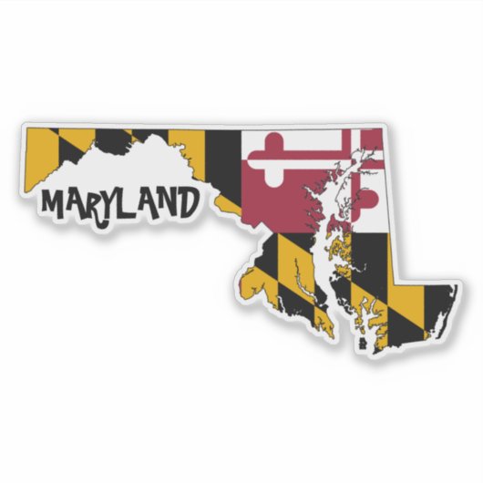 Maryland Vlag en Staat Sticker (Voorkant)