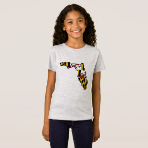 Maryland vlag Florida schetst meisjesshirt T-shirt