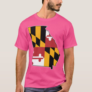 Maryland Vlag Georgia Kaart T-shirt