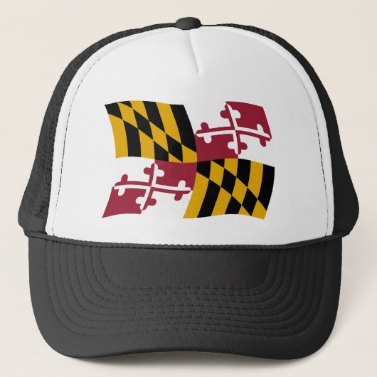 Maryland Vlag Hoed Trucker Pet (Voorkant)