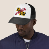 Maryland Vlag Hoed Trucker Pet (In situ)