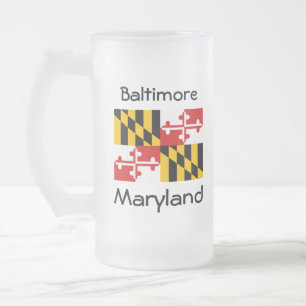 Maryland Vlag Kaart Stad Mok
