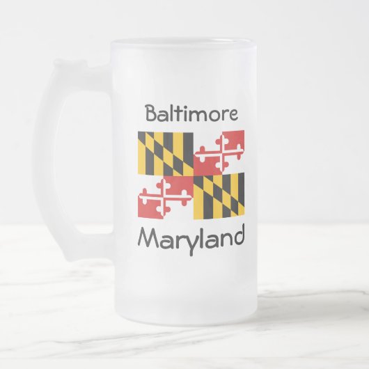 Maryland Vlag Kaart Stad Mok (Links)