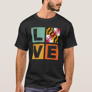 Maryland Vlag Liefde Maryland T-shirt