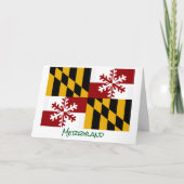 Maryland Vlag Merryland Sneeuwvlok Kerstkaart Feestdagen Kaart (Voorkant)