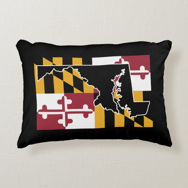 Maryland vlag met vorm decoratief kussen (Voorkant)