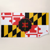 Maryland Vlag Monogram Gepersonaliseerde Strandlak Strandlaken (Voorkant)