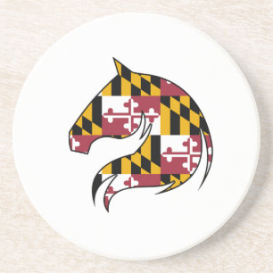 Maryland Vlag Paardenhoofd Papier Onderzetters