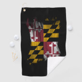 Maryland vlag penseelstreek, Maryland vlag Golfhanddoek (Insitu)
