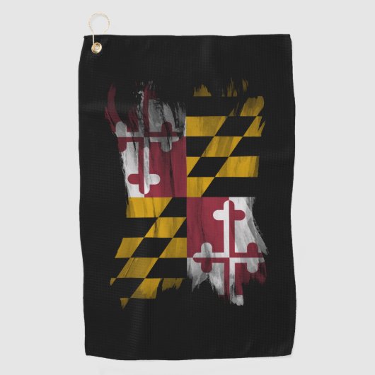 Maryland vlag penseelstreek, Maryland vlag Golfhanddoek (Voorkant)