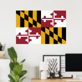 Maryland-vlag Poster (Thuiskantoor)