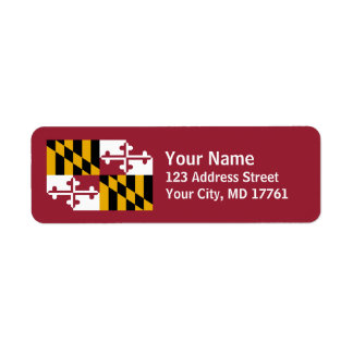 Maryland vlag retour adres labels rood