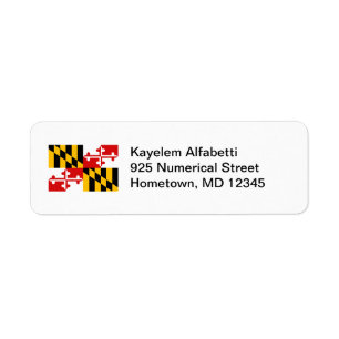 Maryland Vlag Retouradres Label
