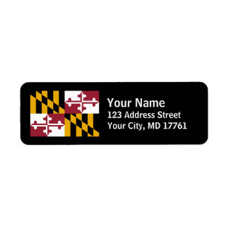 Maryland Vlag Retouradres Labels Zwart