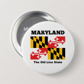 Maryland vlag ronde button 7,6 cm (Voorkant /achterkant)