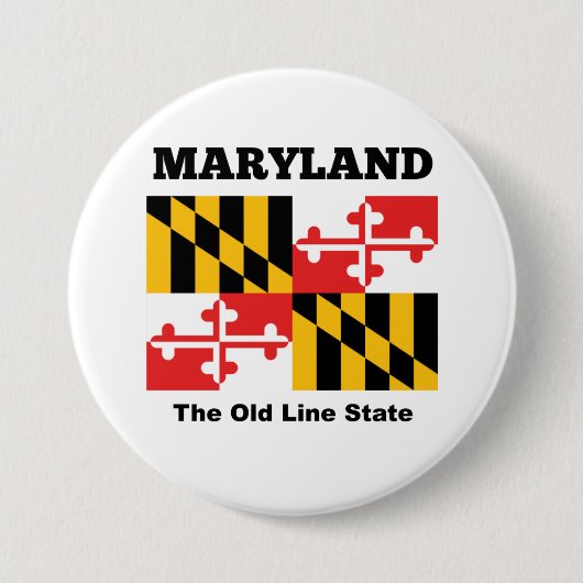 Maryland vlag ronde button 7,6 cm (Voorkant)
