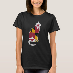 Maryland Vlag Schotse Kat Vintage Vervaaagd T-shirt