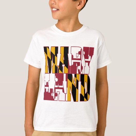 Maryland vlag tekst t-shirt (Voorkant)