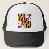 Maryland vlag tekst trucker pet (Voorkant)
