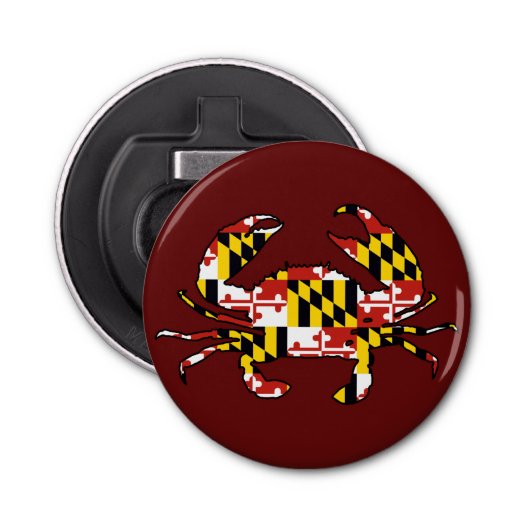 Maryland vlagkrab flesopener button flesopener (Voorkant)