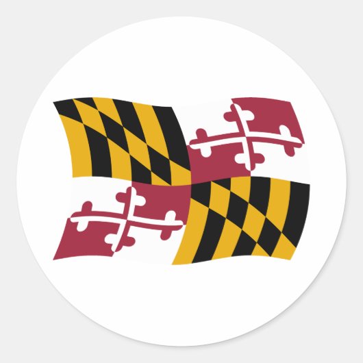 Maryland Vlagsticker Ronde Sticker (Voorkant)