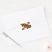 Maryland Vlagsticker Ronde Sticker (Envelop)
