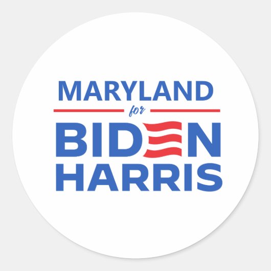 Maryland voor Biden Harris Ronde Sticker (Voorkant)