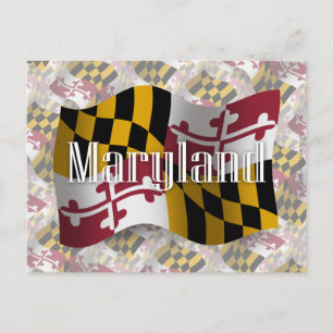 Maryland Waving Flag Briefkaart