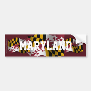 Maryland Waving Flag Bumpersticker