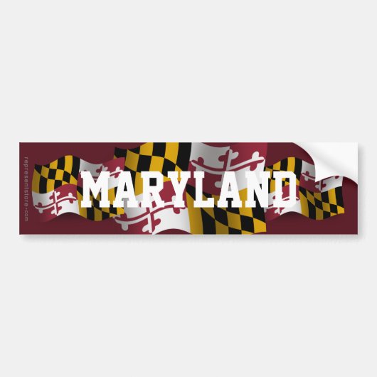 Maryland Waving Flag Bumpersticker (Voorkant)