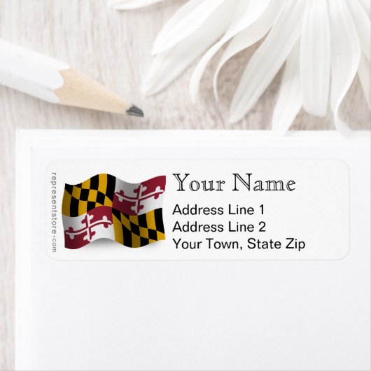 Maryland Waving Flag Etiket (Insitu)