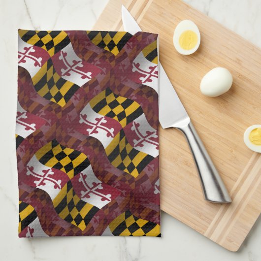 Maryland Waving Flag Theedoek (Quarter Fold)