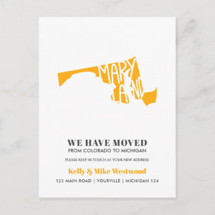 MARYLAND We hebben verhuisd Nieuw adres Nieuw Home Briefkaart