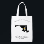 Maryland Wedding Welcome Bag Tas, zwart & goud Boodschappentas<br><div class="desc">Vul deze welkomsttas met favoriete godies voor je gasten als ze in Maryland aankomen!</div>
