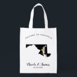 Maryland Wedding Welcome Bag Tas, zwart & goud Boodschappentas<br><div class="desc">Vul deze welkomsttas met favoriete godies voor je gasten als ze in Maryland aankomen!</div>