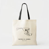 Maryland Wedding Welcome Bag Tas, Zwarte Kaart Tote Bag (Voorkant)