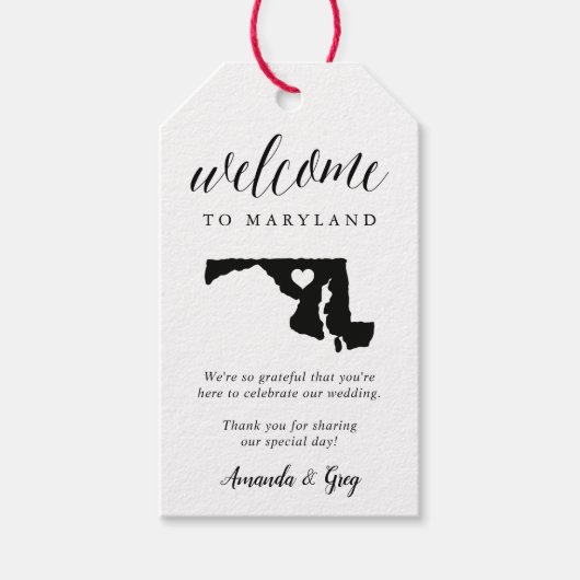 Maryland Wedding Welcome Cadeaulabel (Voorkant)