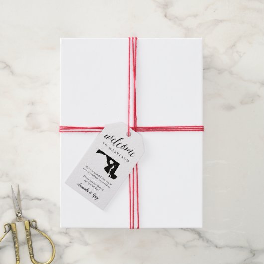 Maryland Wedding Welcome Cadeaulabel (Met Touw)