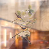 Maryland Yellowkeel Audubon Birds met Flowers Raamsticker (Vel 2)