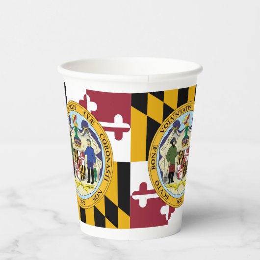 Marylander Flag & Seal Design, Flag of Maryland Papieren Bekers (Rechts)