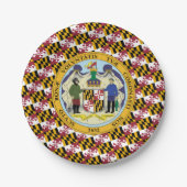 Marylander Flag & Seal Design, Flag of Maryland Papieren Bordje (Voorkant)