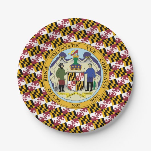 Marylander Flag & Seal Design, Flag of Maryland Papieren Bordje (Voorkant)