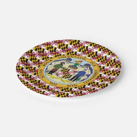Marylander Flag & Seal Design, Flag of Maryland Papieren Bordje (Gekanteld)