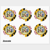 Marylander Flag & Seal Design, Vlag van Maryland Ronde Sticker (Vel)