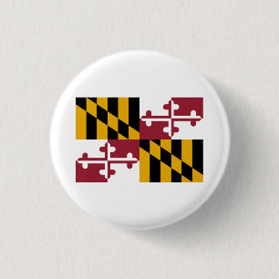 Marylander Flag, vlag van Maryland Ronde Button 3,2 Cm