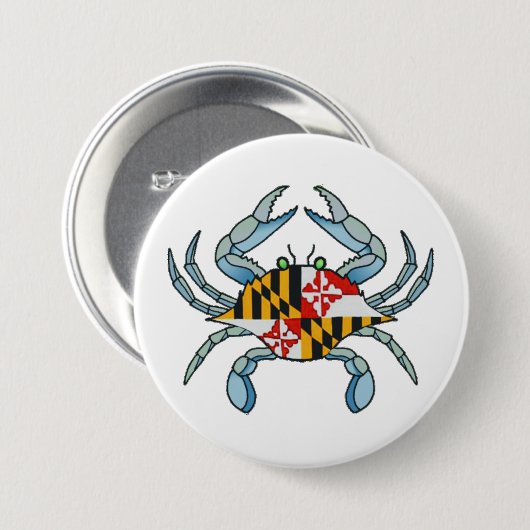 Marylandkrab Ronde Button 7,6 Cm (Voorkant /achterkant)