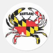 MARYLANDKRAB RONDE STICKER (Voorkant)