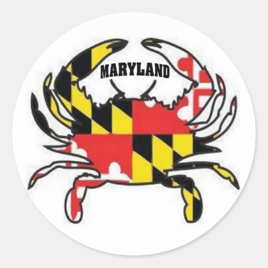 MARYLANDKRAB RONDE STICKER (Voorkant)