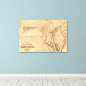 MarylandPanoramic MapMaryland Canvas Afdruk (Insitu (Houten vloer))