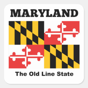 Marylandvlag Vierkante Sticker